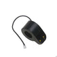 Black thumb throttle module with yellow indicator and cable with white connector