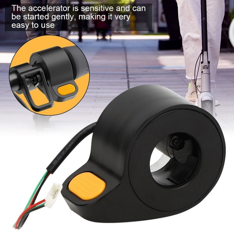 Ninebot MAX G30 thumb throttle accelerator with yellow button on black housing