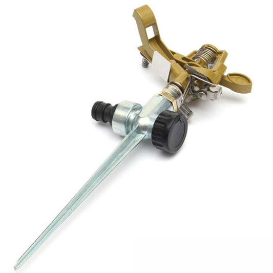 Rotating lawn sprinkler with zinc alloy gold base and black water outlet connector
