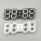 3D LED alarm clock with black and white 3D digit panels, gray center
