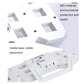 White 3D LED alarm wall clock with stable base and mounting back plate