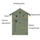 Cuckoo clock rear panel with battery compartment, reset, volume, and adjustment controls