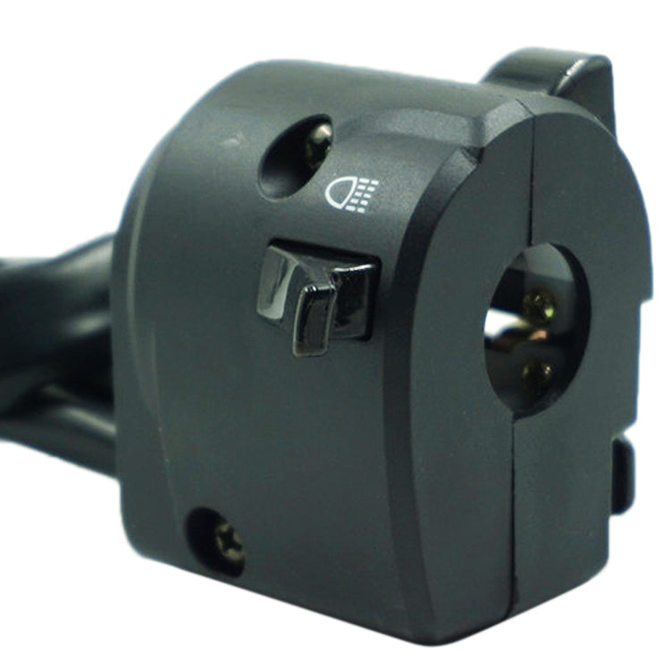 Motorcycle handle switch assembly housing with black side connector and mounting tabs