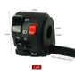 Motorcycle left handle switch assembly with red rocker and icon control buttons