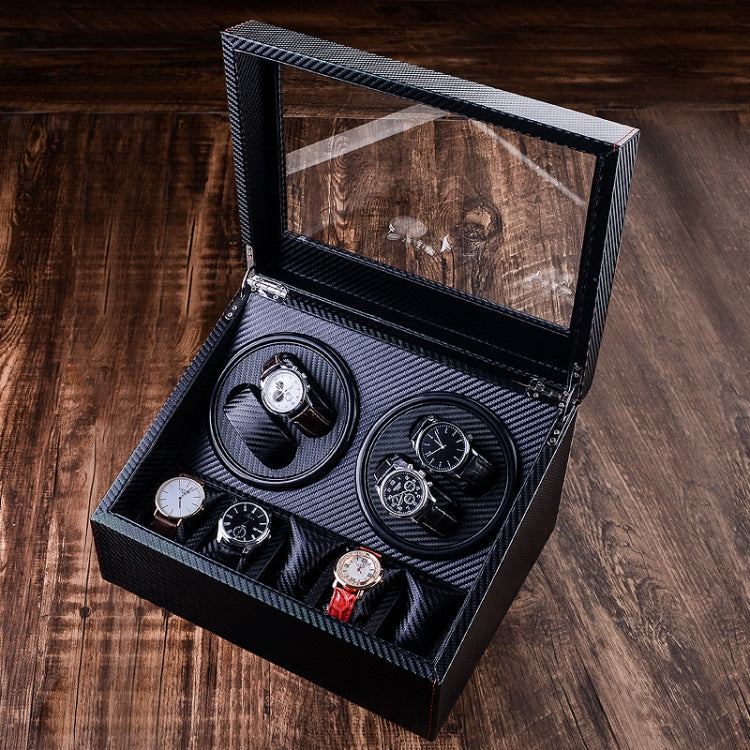 Automatic watch winder storage box with five watch compartments, open lid