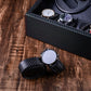 Automatic watch winder storage box with open top and one displayed watch