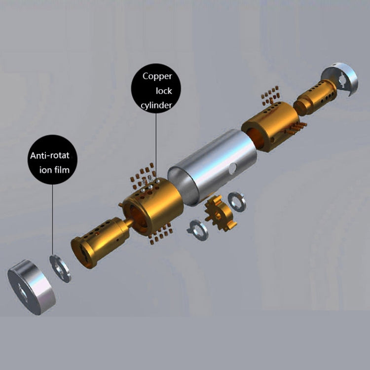 Bicycle chain lock internal cylinder diagram with copper lock core