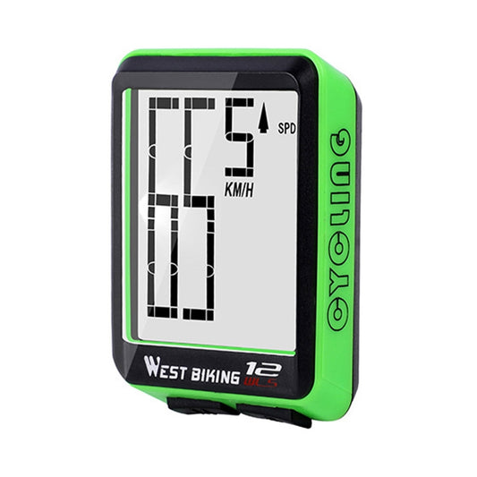 Green wireless bike speedometer night light with large KMH digits and SPD indicator