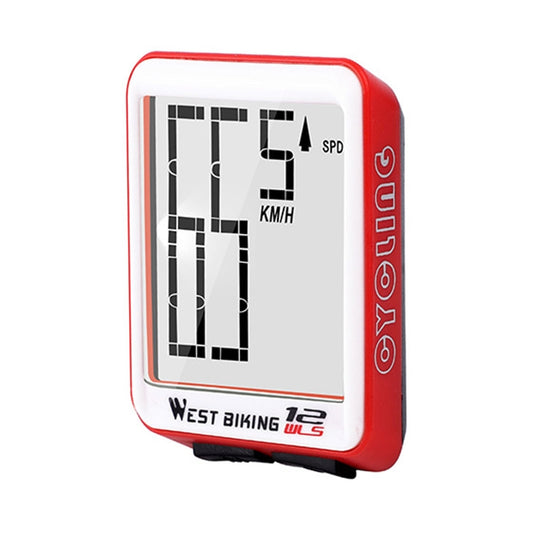 Red wireless bike speedometer night light with large KMH digits and SPD indicator