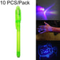 Green UV invisible ink pen marker with click-top cap and translucent barrel.