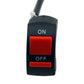Double flash LED headlight controller switch with red ON and OFF buttons
