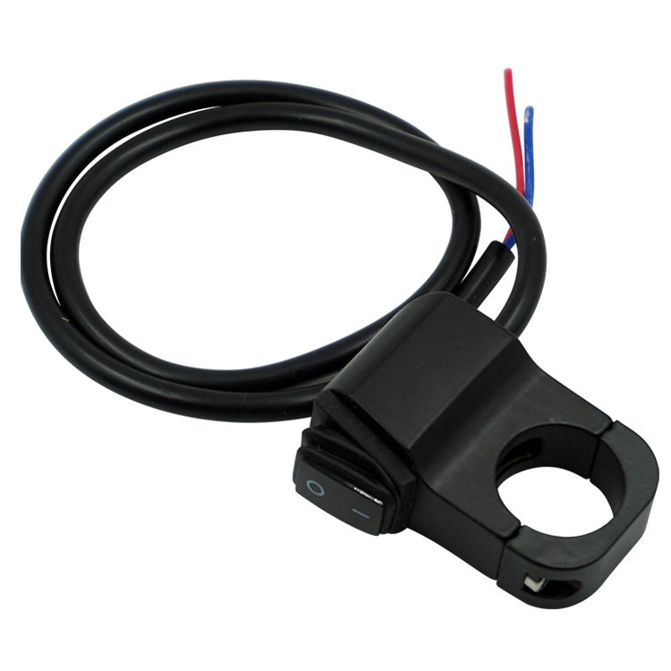 Black handlebar-style headlight switch with wiring harness and two lead wires