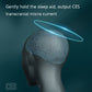Holding micro-current sleep aid device with blue indicator loop over head