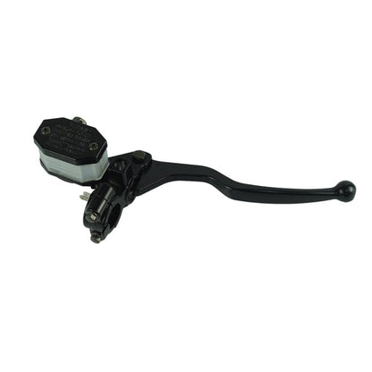 Hydraulic front disc brake pump assembly with black lever and reservoir tank