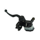 Hydraulic front brake pump master cylinder with black lever and light-gray reservoir