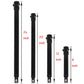 Black ground drill extension rods showing multiple lengths, with pin base
