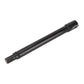 Black drill bit extension rod, cylindrical steel with end connector