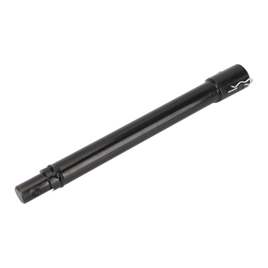 Black drill bit extension rod, cylindrical steel with end connector