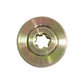 Gold-toned splined brush cutter working head pressure plate