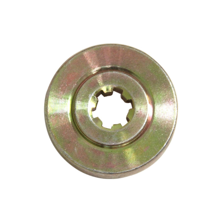 Gold-toned splined brush cutter working head pressure plate