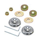 Complete brush cutter working head accessory set with chrome covers, washers, nuts and hex keys