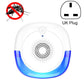 Plug-in ultrasonic mosquito repellent device with blue base and circular grille, power light on