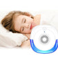 Ultrasonic mosquito repellent device near a sleeping person, white and blue grille front