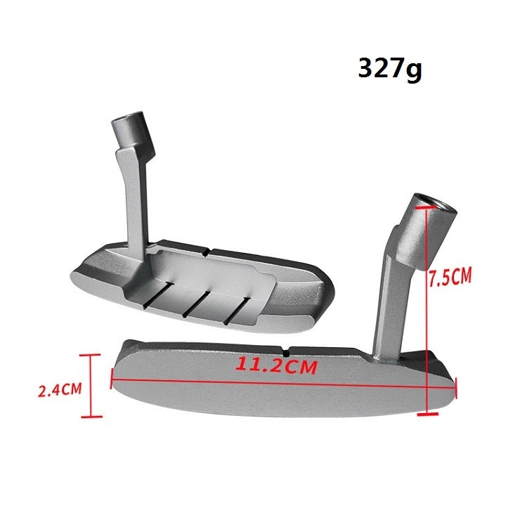 Children's zinc alloy putter head with size markings: 11.2cm x 7.5cm x 2.4cm