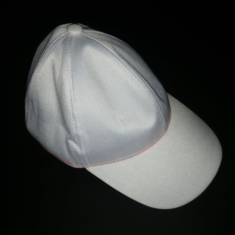 LED fiber optic luminous cap in white, front view