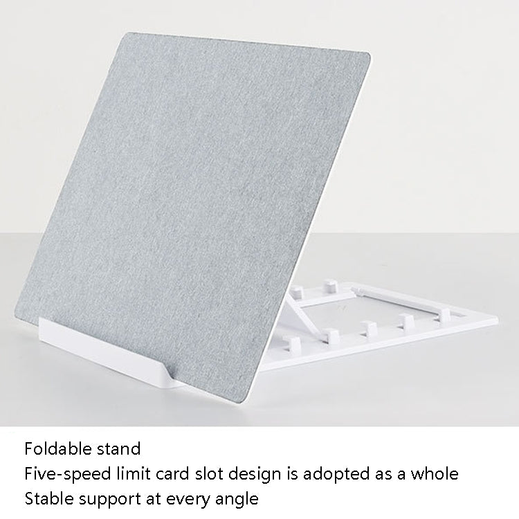 Foldable stand holding a gray water writing board