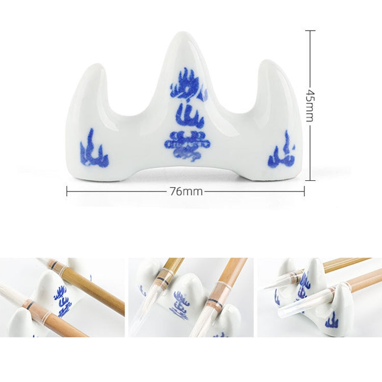 White water pen cap holder with blue flame pattern and size measurements