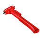 Car emergency window breaker hammer, red with ribbed grip and pointed tip