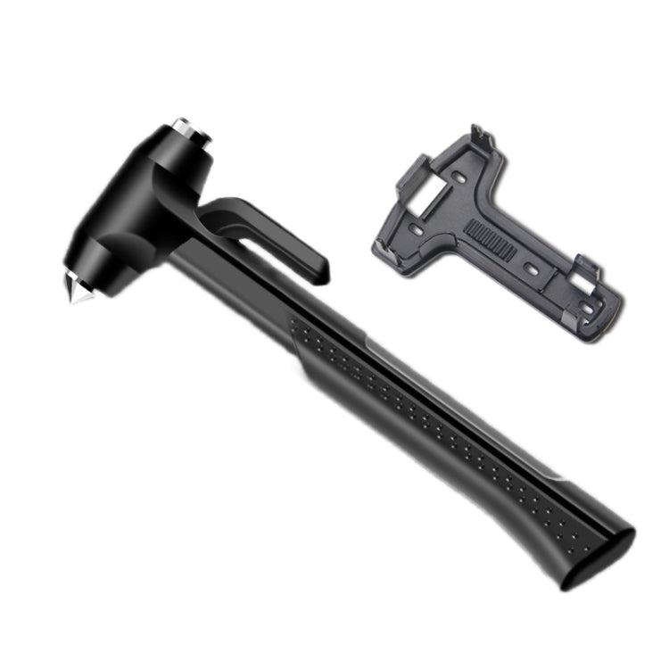 Black car emergency window breaker hammer with built-in pry tool holder
