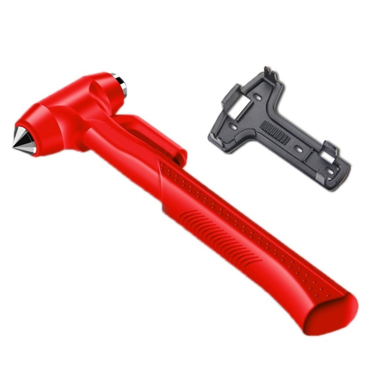 Red car emergency window breaker hammer with built-in pry tool holder