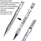 Set of marlin spike rope needle weaving tools with removable outer sections and cord