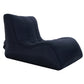 Black inflatable single lounge seat with contoured backrest and black edging.