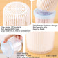 Stackable white drain basket with fine grid base and translucent sealing lid