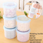 Set of white drain storage boxes with blue lids, stackable with rotating buckle