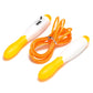 Orange and yellow PVC mechanical counting skipping rope set with two foam handles