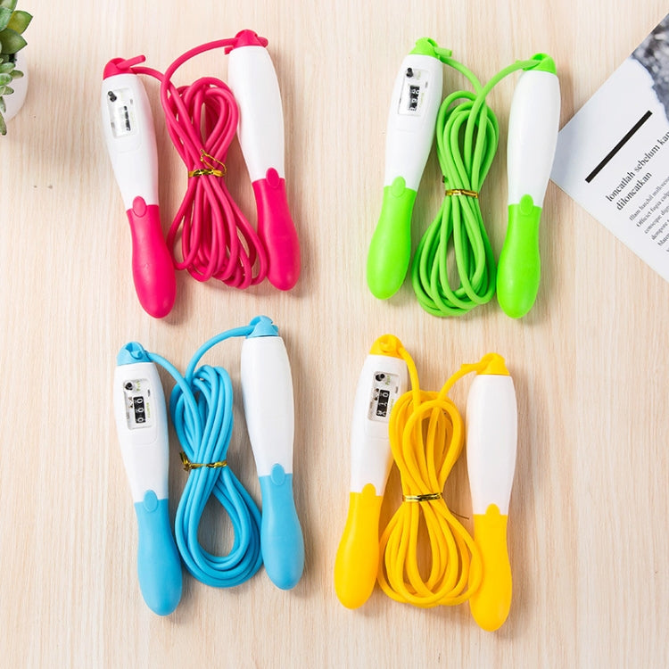 Assorted 5-pack PVC mechanical counting skipping ropes with foam handles in multiple colors