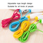 Set of adjustable PVC mechanical counting skipping ropes with foam handles in assorted colors