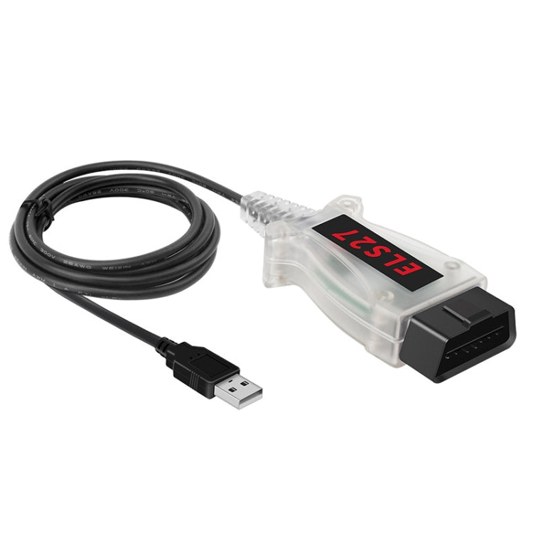 Car fault detection cable with USB connector and OBD-style adapter