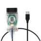 Car fault detection cable with transparent module and circuit board detail