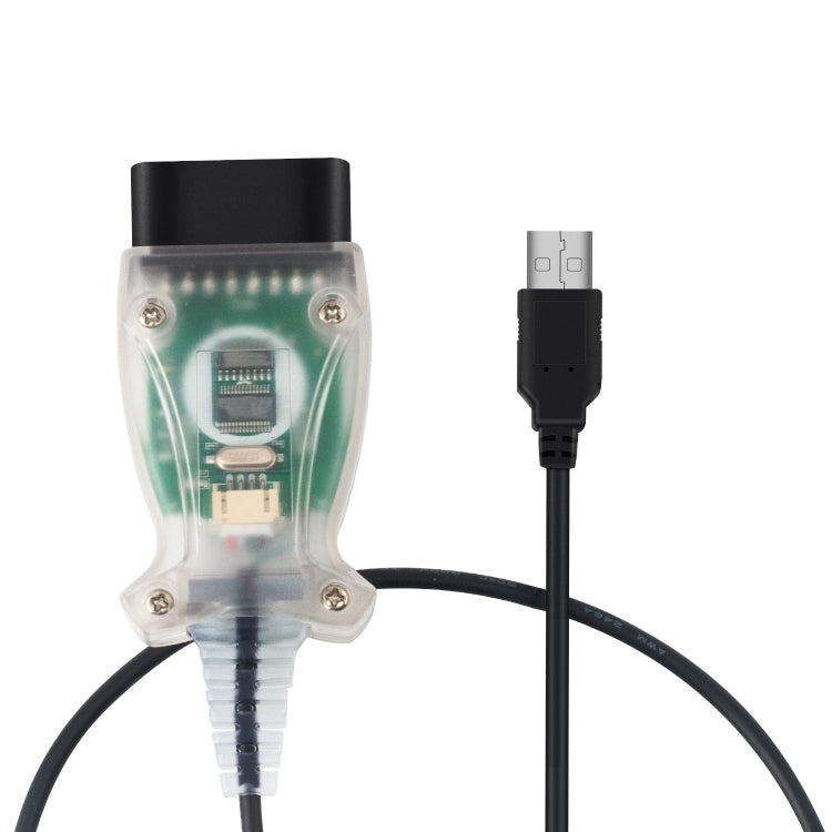 Car fault detection cable with transparent module and circuit board detail