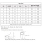 Sneaker size chart with US, CN/EUR, UK, and shoe inner length in mm and inches