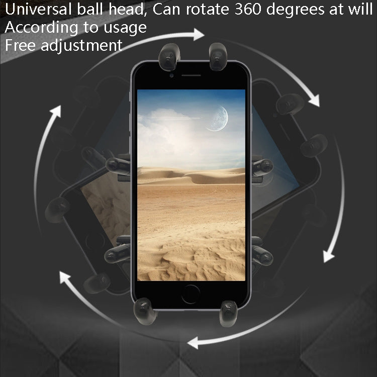 Black universal ball-head phone holder with 360-degree rotation for mounting