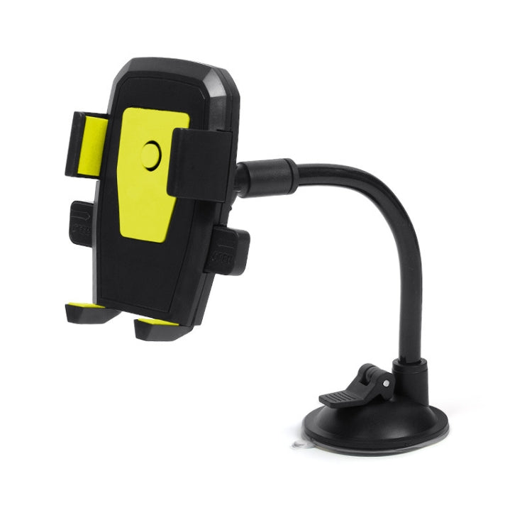 Car windshield automatic lock phone holder, yellow phone clamp with suction base