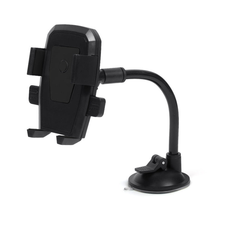 Car windshield automatic lock phone holder, black phone clamp with suction base