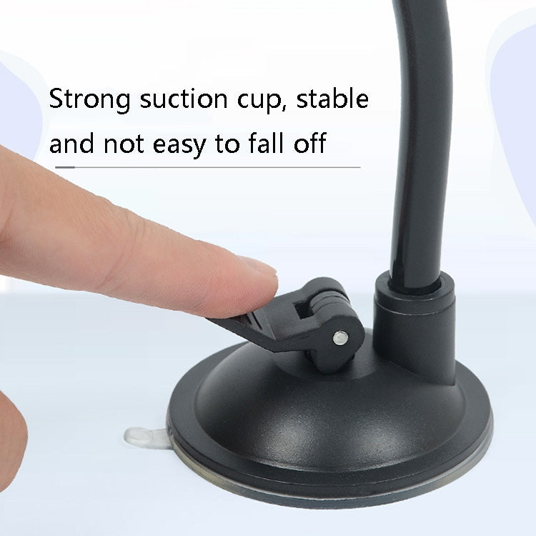 Car windshield automatic lock phone holder with large round suction cup base