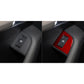 Window switch panel trim sticker with red carbon fiber insert around button area